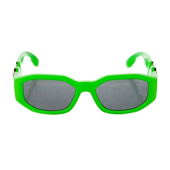 Versace Medusa insignia square sunglasses green NWT - Picture 3 of 4